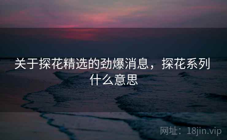 关于探花精选的劲爆消息，探花系列 什么意思